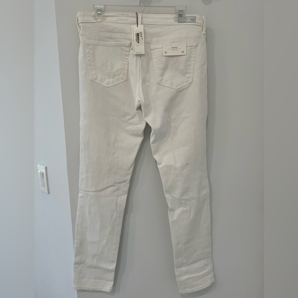 AG WHITE JEANS The Stilt CigaretLeg Size 30 NWT Adriano Goldschmeid